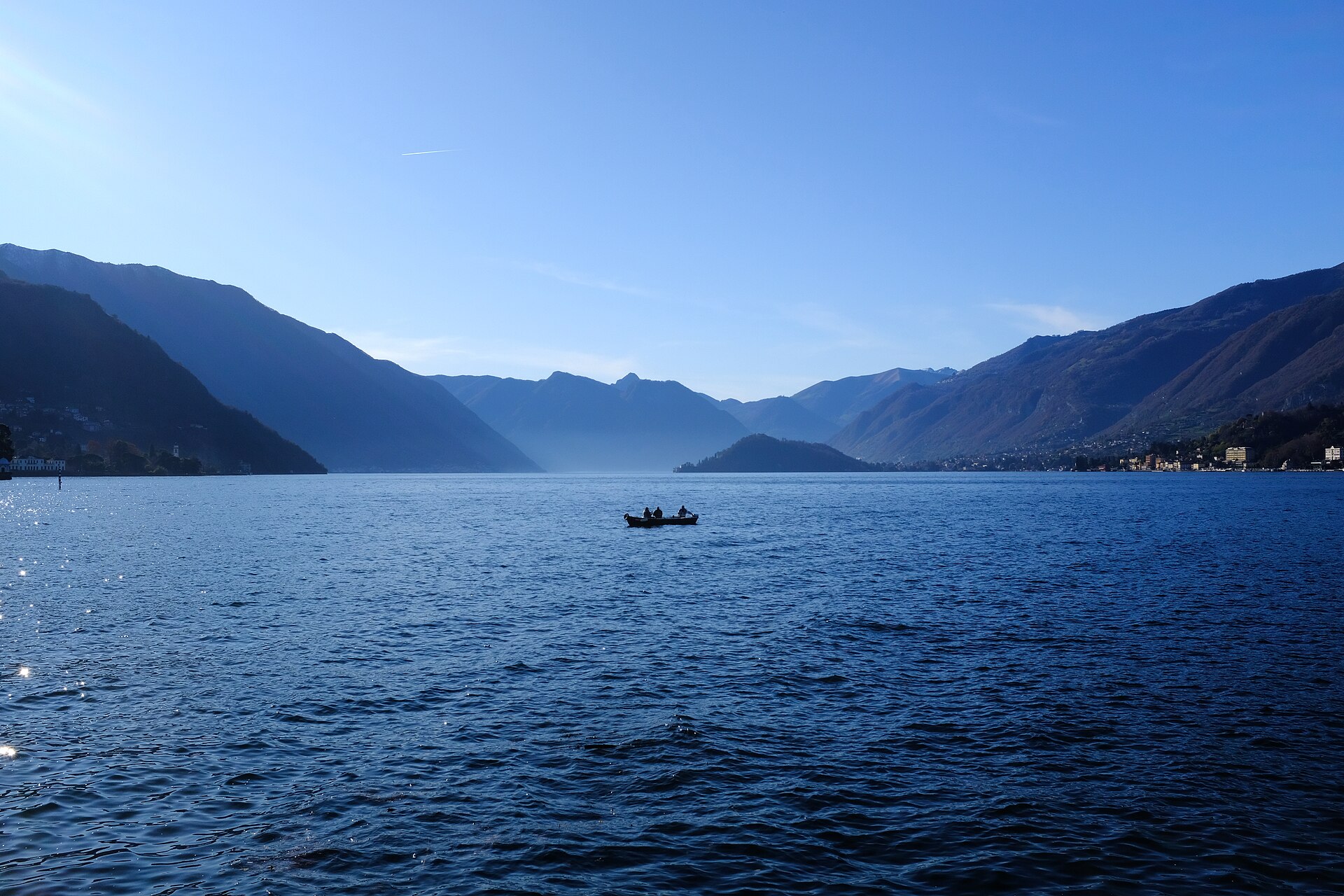Lake Como seen from the shore at Bellagio